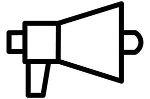 Piktogramm Öffentlichkeitsarbeit