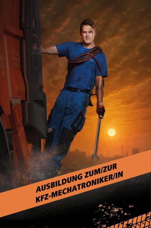 Werbeplakat für die Ausbildung zum KFZ-Mechatroniker