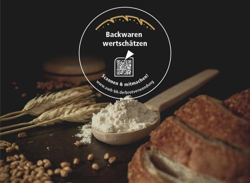 Backwaren wertschätzen Plakat mit einem Brot, Mehl und Getreide